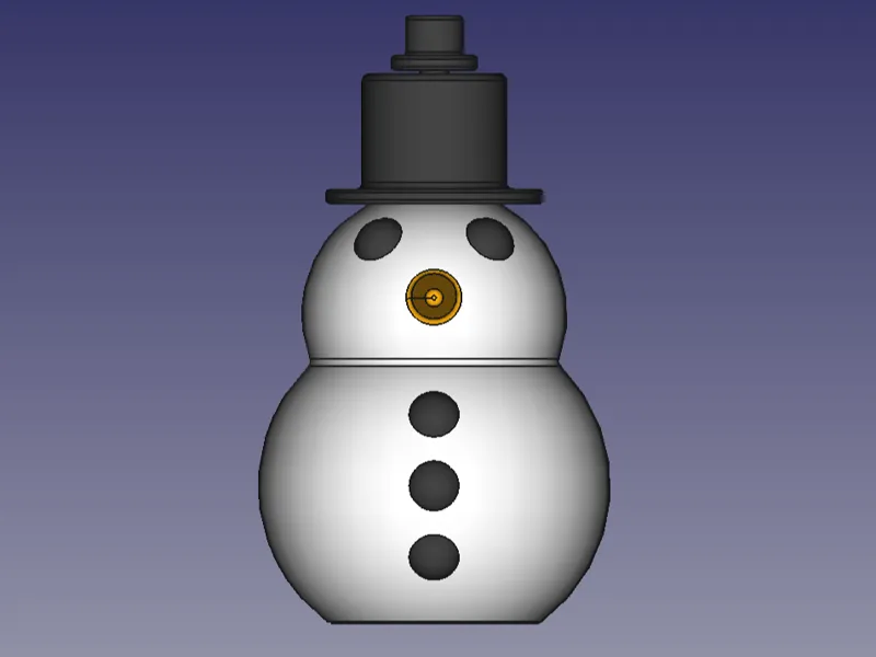 Snowman with a double top hat.