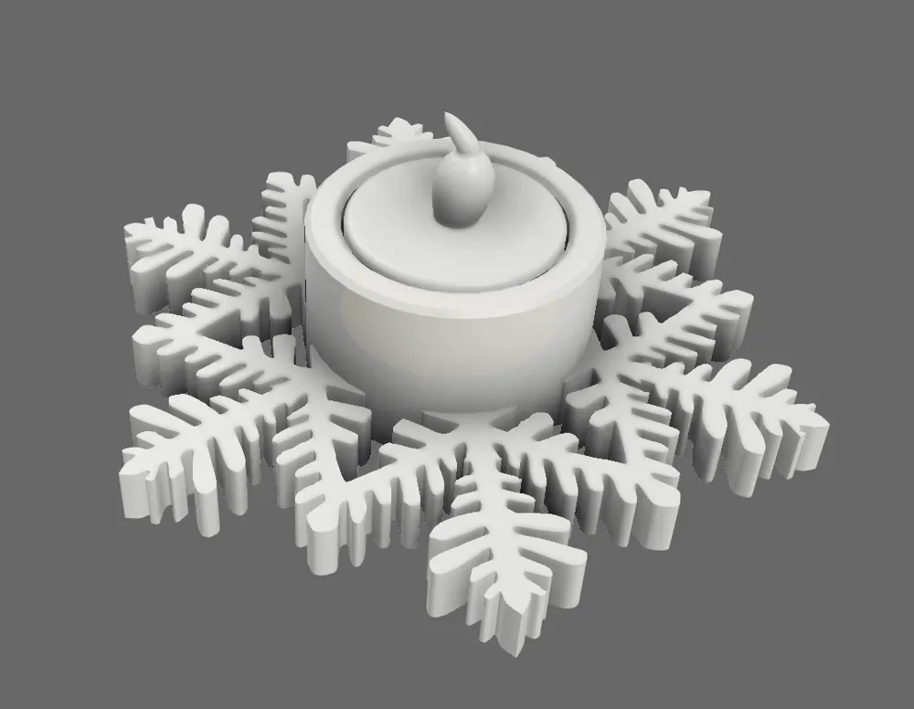 Snowflake Tea Light Stl File Snowflake LED tea light holder by Mark MakerWorld: Download Free 3D Models