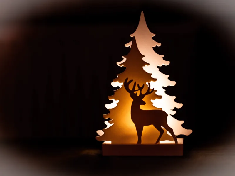 Christmas deer silhouette LED tea light holder