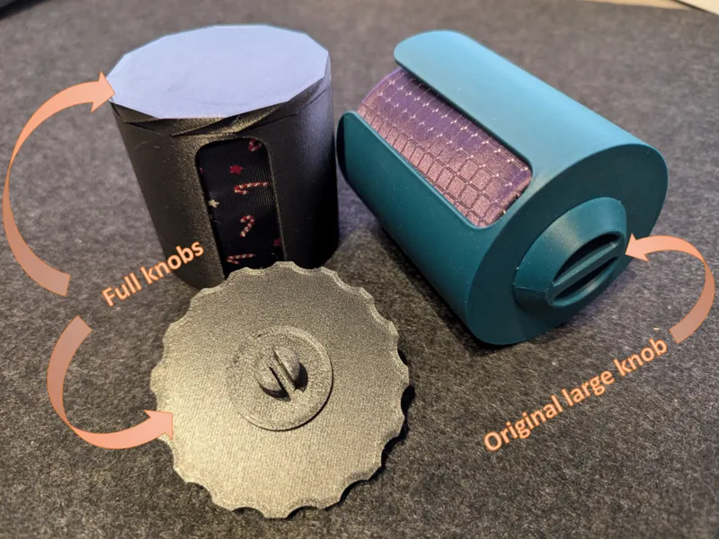 Tie winder compatible knob - full size knob