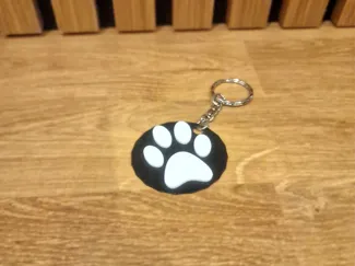 Black and White Paw keychain