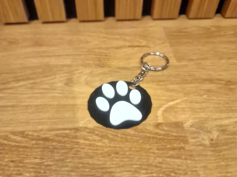 Black and White Paw keychain
