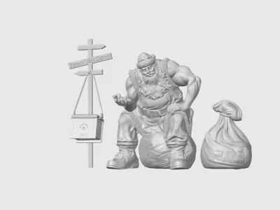 Santa on a Break - Funny 3D Model