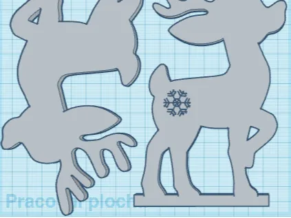 Christmas reindeer on a pedestal