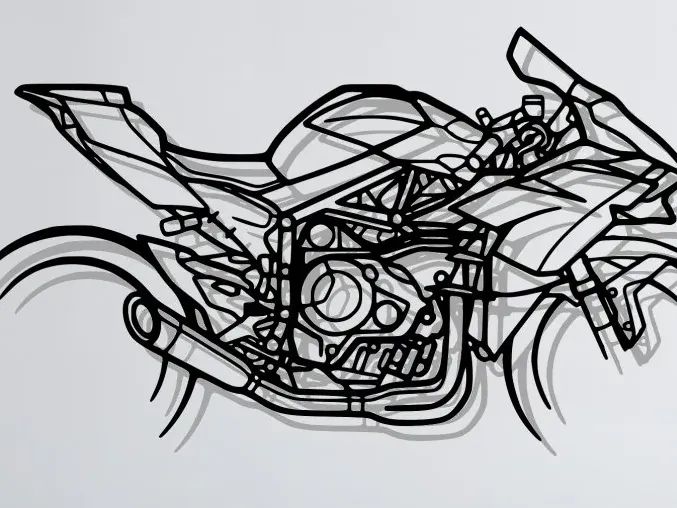 Kawasaki H2R wall art 2D