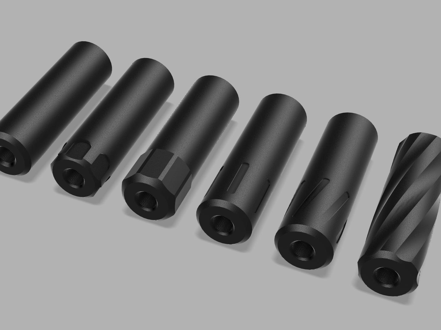 Short Airgun Moderator .177 - .22 (1/2"-20 UNF)