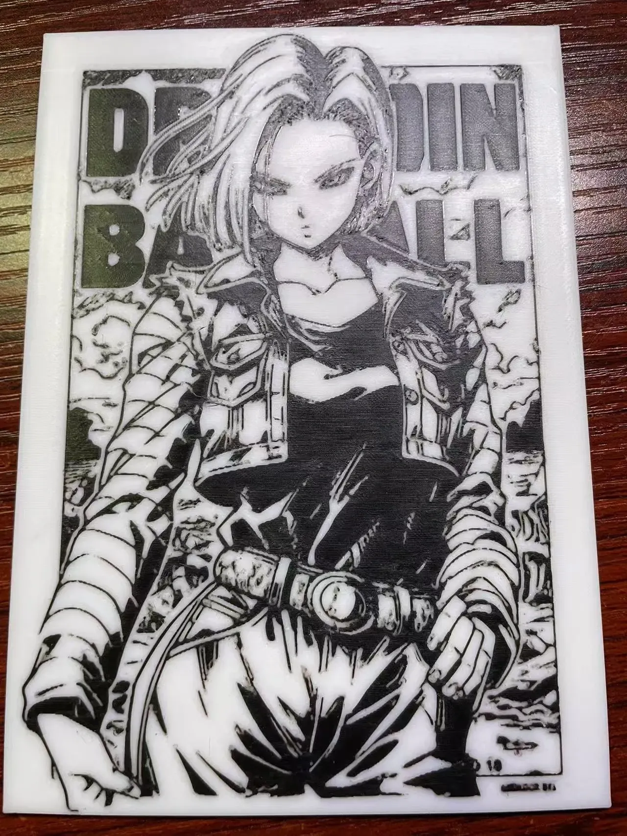 Black and White Print ~ Android 18 by AllanM - MakerWorld
