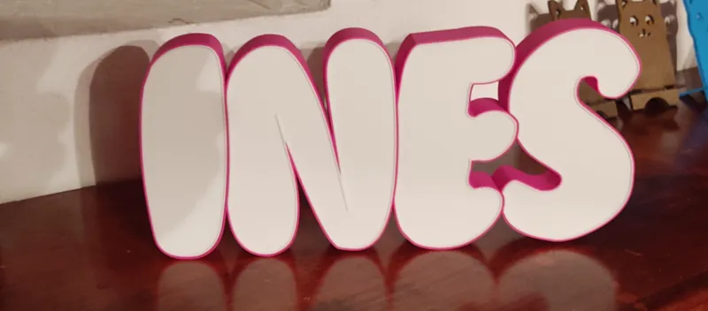 Namenslampe Lightbox INES Letters
