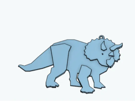 Triceratops Keychain