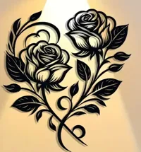 Cœur et rose - déco murale élégante — photo 1