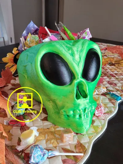 Green Alien Candy Bowl - Free 3D Print Model - MakerWorld