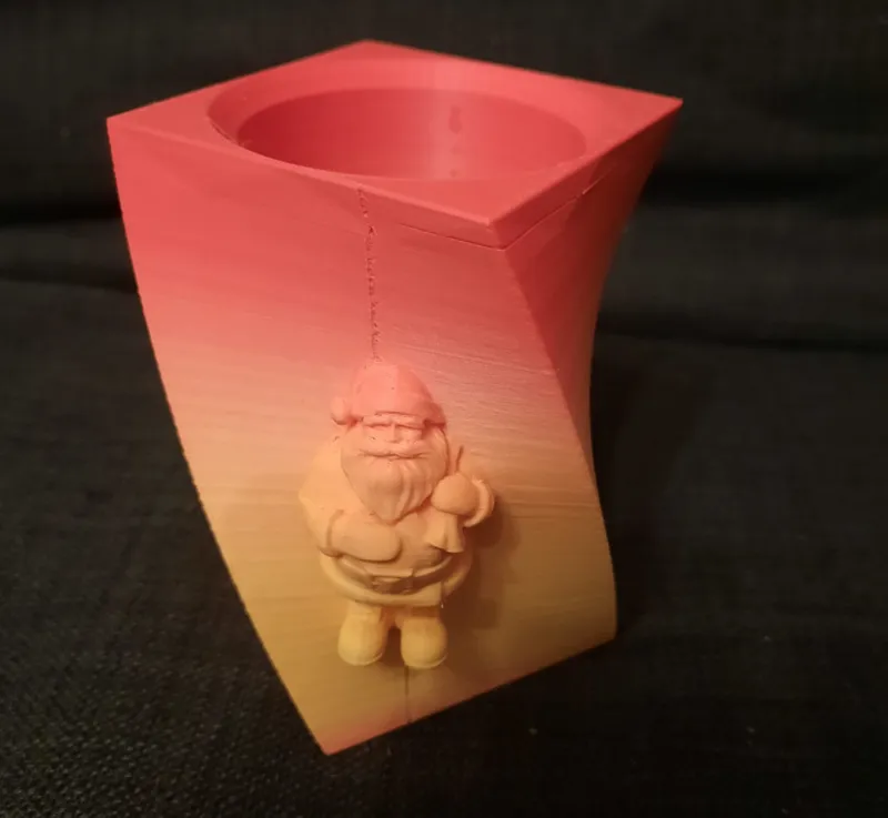 Santa Claus glass/flower pot