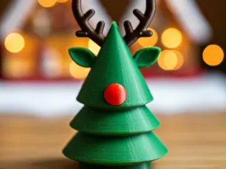 Cute reindeer Christmas tree