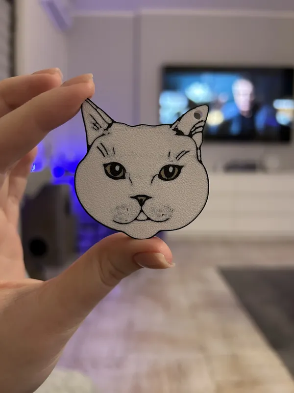 Cute cat keychain accessory