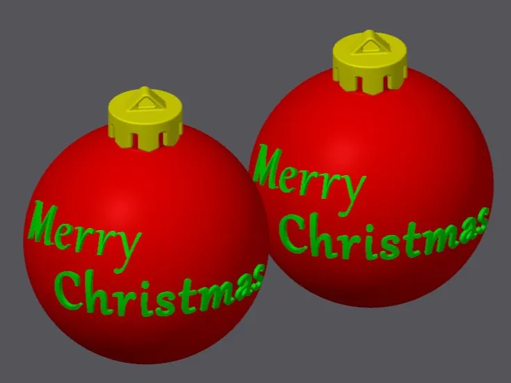 Christmas Ornament Ball Earrings - Merry Christmas