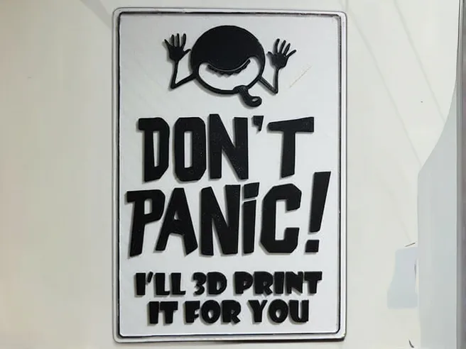 Don't Panic - i'll 3d print it for you (fixed)