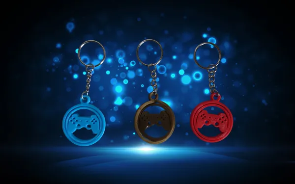 Porte-clés manette de jeu rotative
