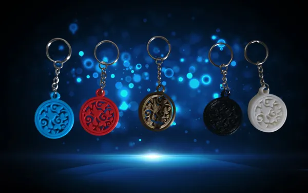 Porte-cles oiseau rotatif
