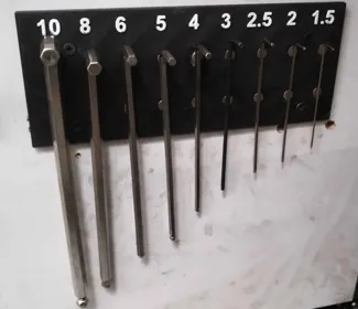 Magnetic strip for Allen keys