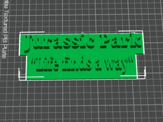 Jurassic park plaque "Life finds a way"