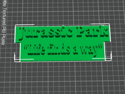 Jurassic park plaque "Life finds a way"