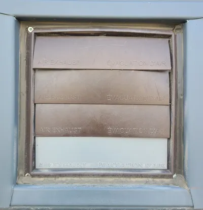 HVAC home air exhast louver. 