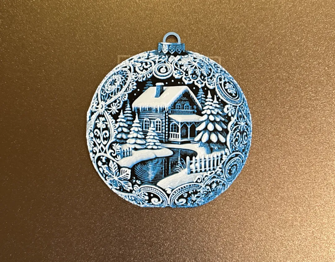 Cold Christmas Cabin by the River