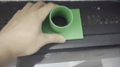 Window natural ventilator connects to 50mm forced exhaust port