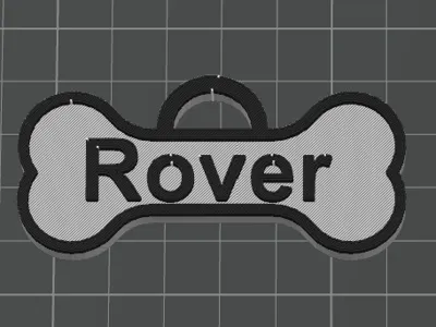 Dog Name Tag Bone Customisable