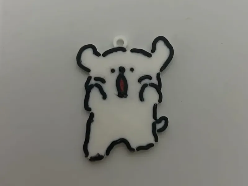 线条小狗惊吓钥匙扣（Maltese Dog）