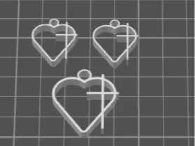 Heart Cross Earnings with Pendent