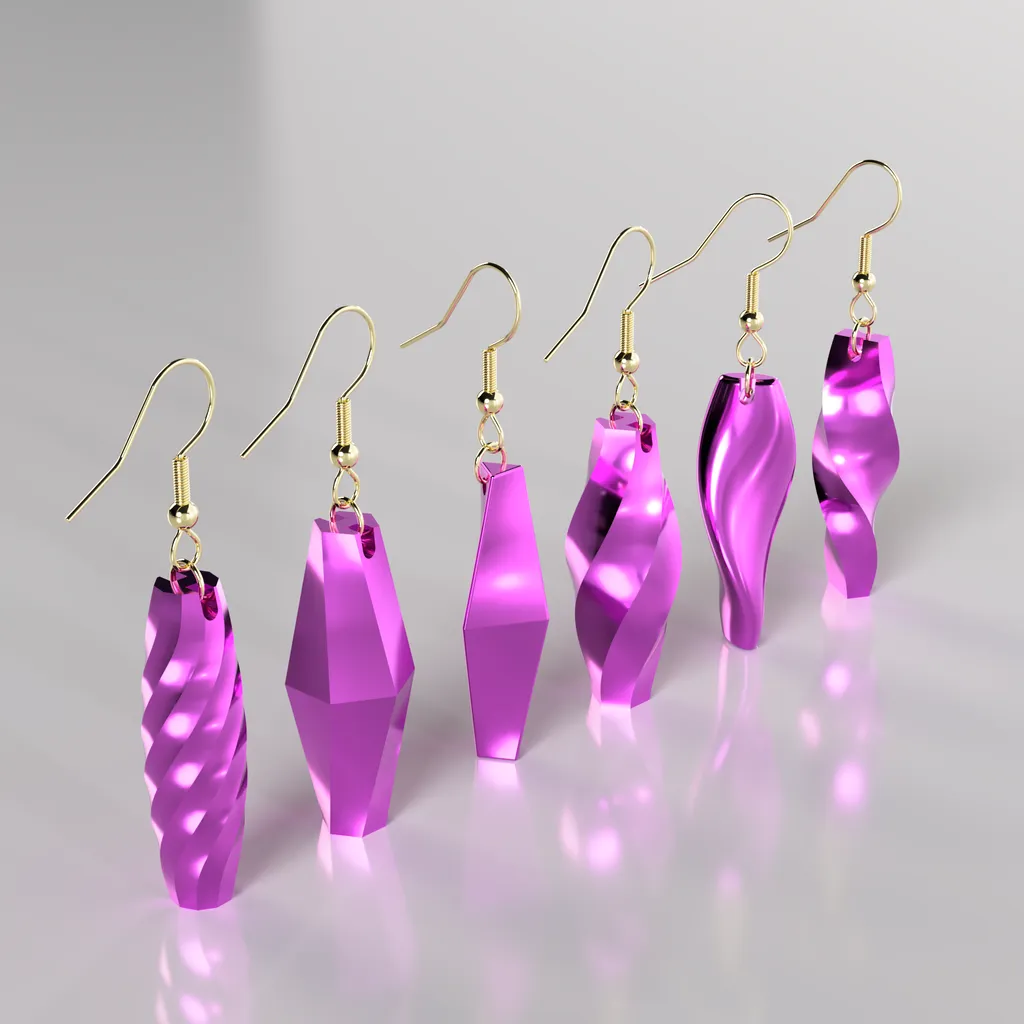 Spiral-shaped earrings view 2
