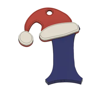 Santa Cap Alphabet keyring