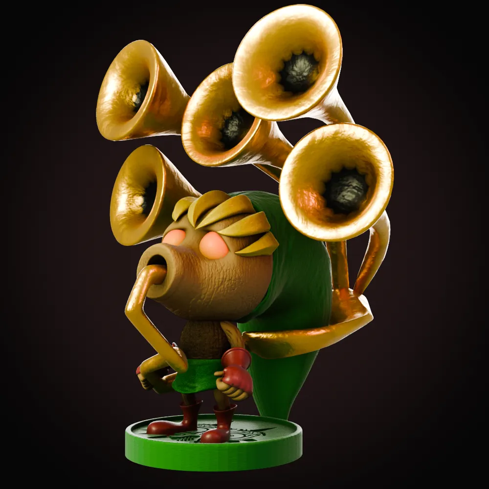 Deku Scrub Link - Zelda Majora's Mask - Free 3D Print Model - MakerWorld, image size:1000x1000