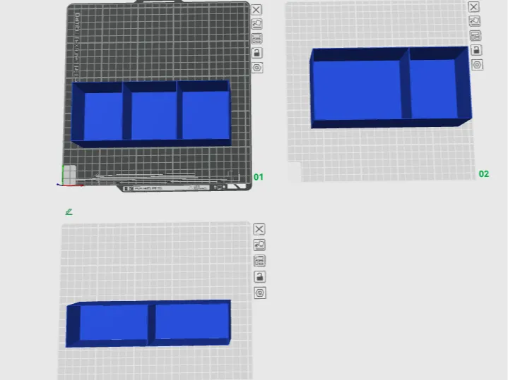 3 boxes for drawers with dividers