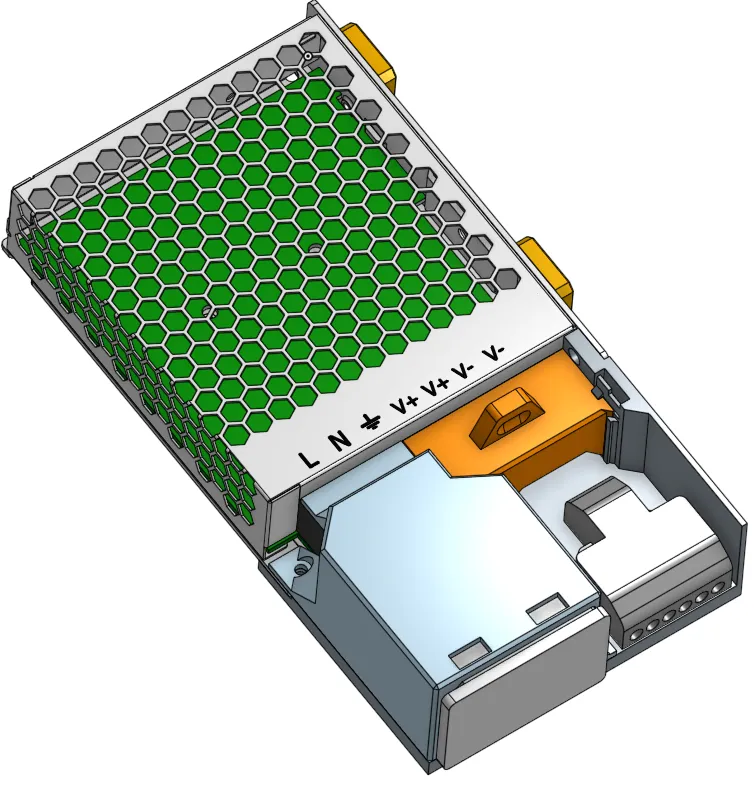 Mean Well LRS-100 terminal cover (DIN compatible)