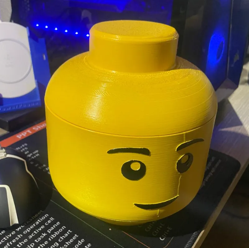 Testa omino mattoncino porta oggetti