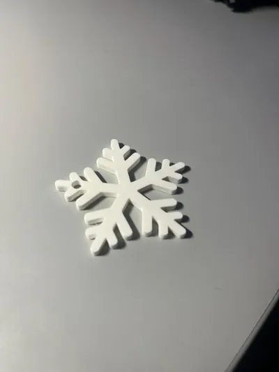 Snowflake decoration on Christmas tree.