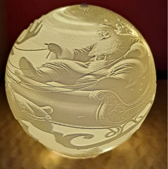 Christmas litophane ball Santa