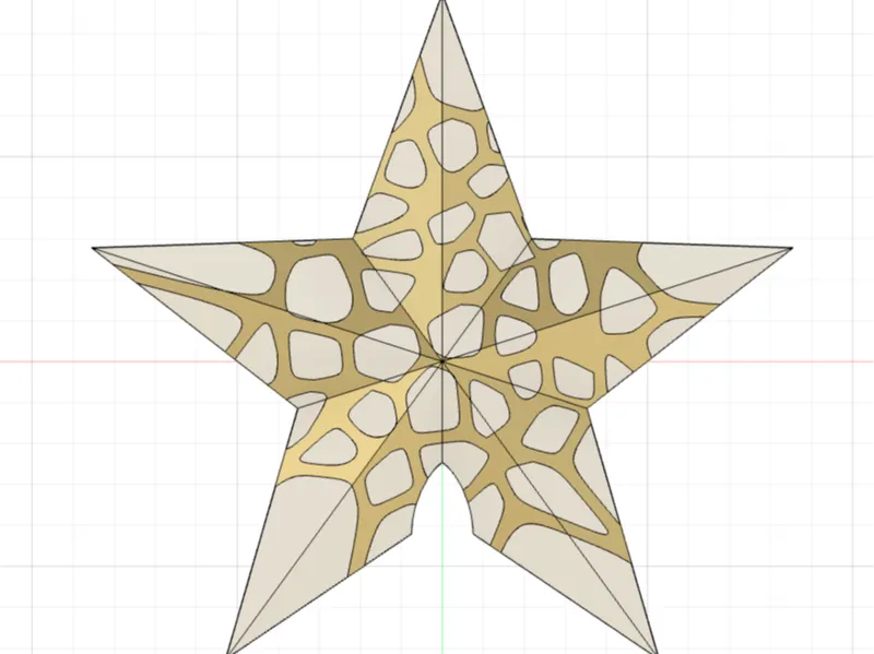 Voronoi Christmas Star Tree Topper Shell AMS