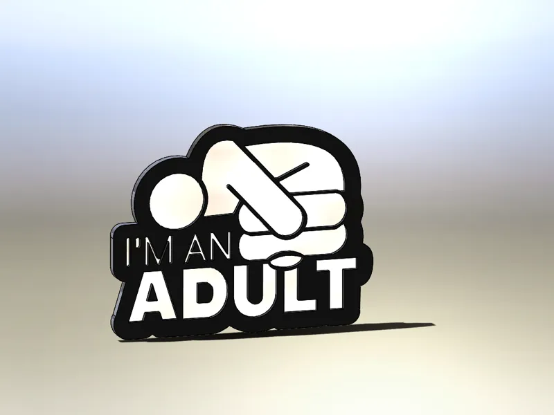I'M AN ADULT BROOCH