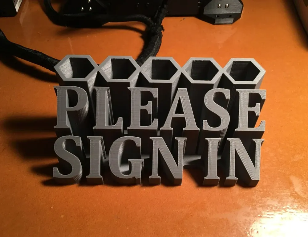 Please Sign In Desk Sign and Pen Holder by JosephA - MakerWorld