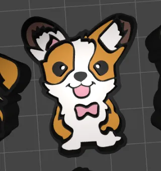 Corgi, Dog Key chain, Funny, Winking Corgi 