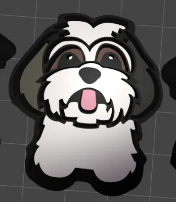 Shih Tzu Maltese Little Fluffy White Dog Charm
