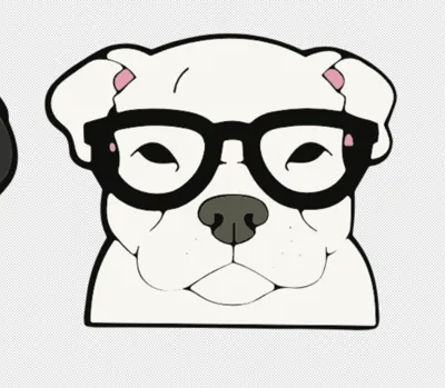Pitbull with glasses Charm, Keychain, Dog Lovers