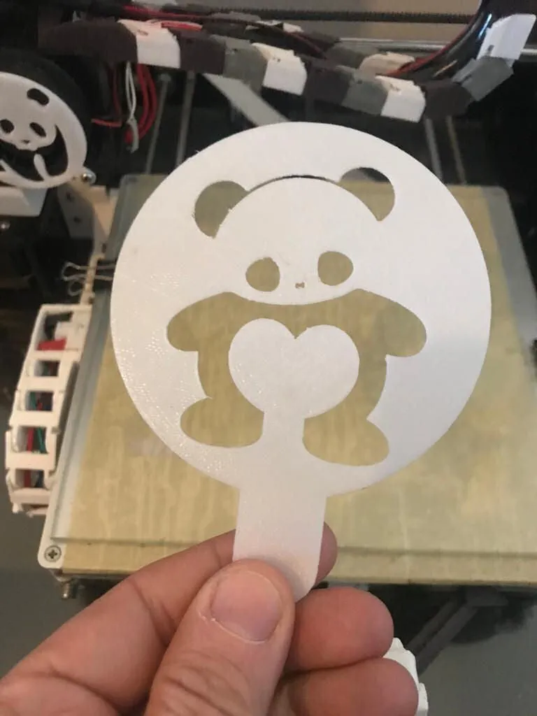 Panda Coffee-Cake Heart stencil