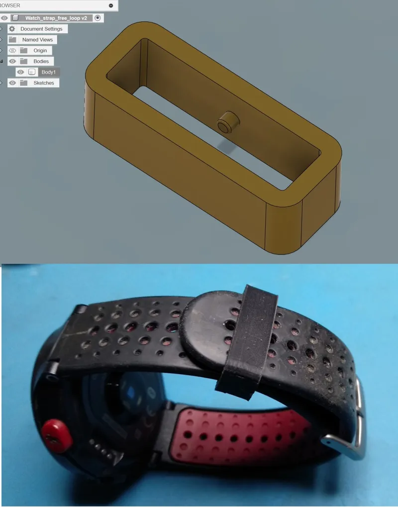 Free loop for GARMIN FORERUNNER 235 watch strap