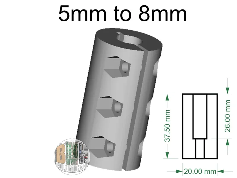 5mm to 8mm Stepper / Z Axis Tall Shaft Coupler 