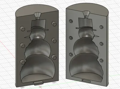 Snowman candle mold