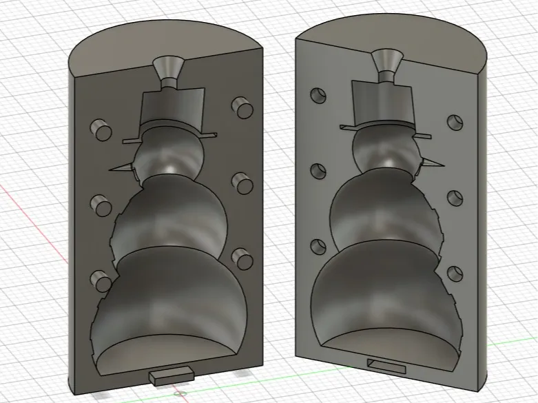 Snowman candle mold
